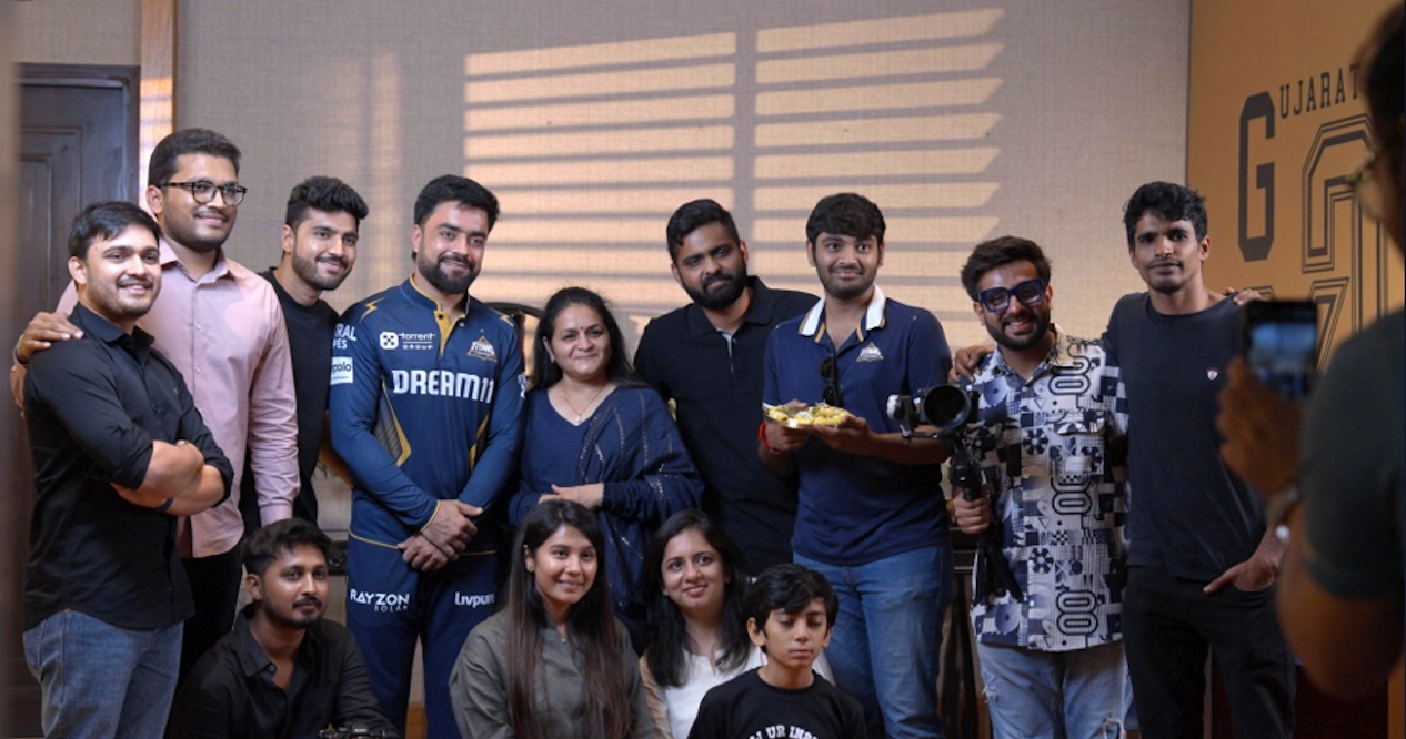 CravStudios crew with a Gujarat Titans player on location