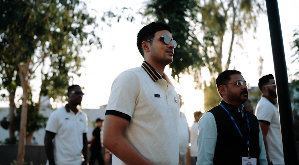 Gujarat Titans player filmed in golden-hour light
