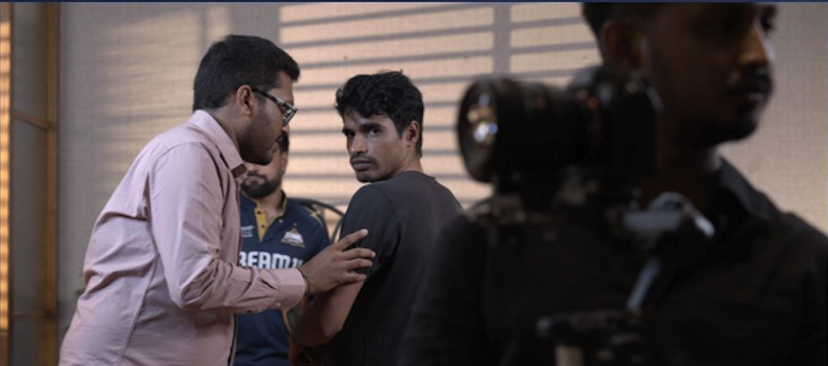 Camera crew filming a Gujarat Titans segment