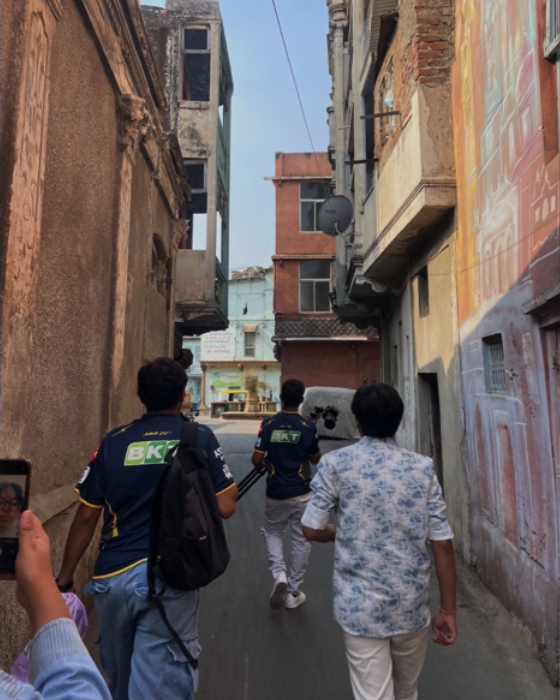 Filming inside a heritage pol street in Ahmedabad